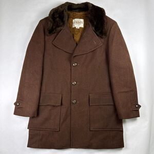 Vintage Grais Dark Brown Fur-Lined Coat 40R Made in USA